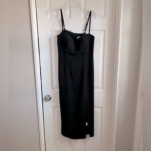 J Crew sleek black dress with built in bra. NWT